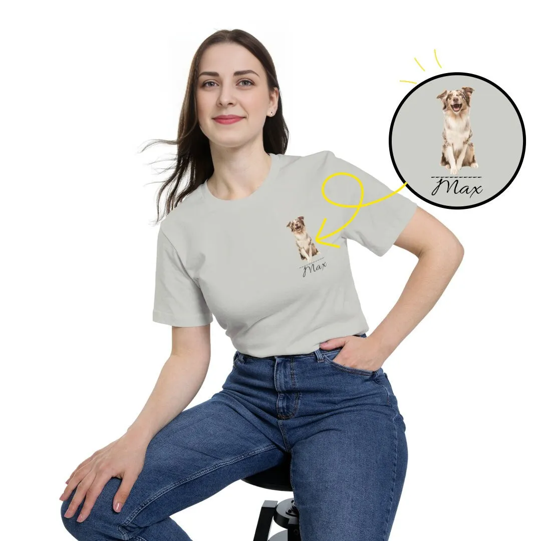 Custom Pet Dog Shirt Gift For Pet Dog Mom,  Portrait Pet T-Shirt For Dog lover