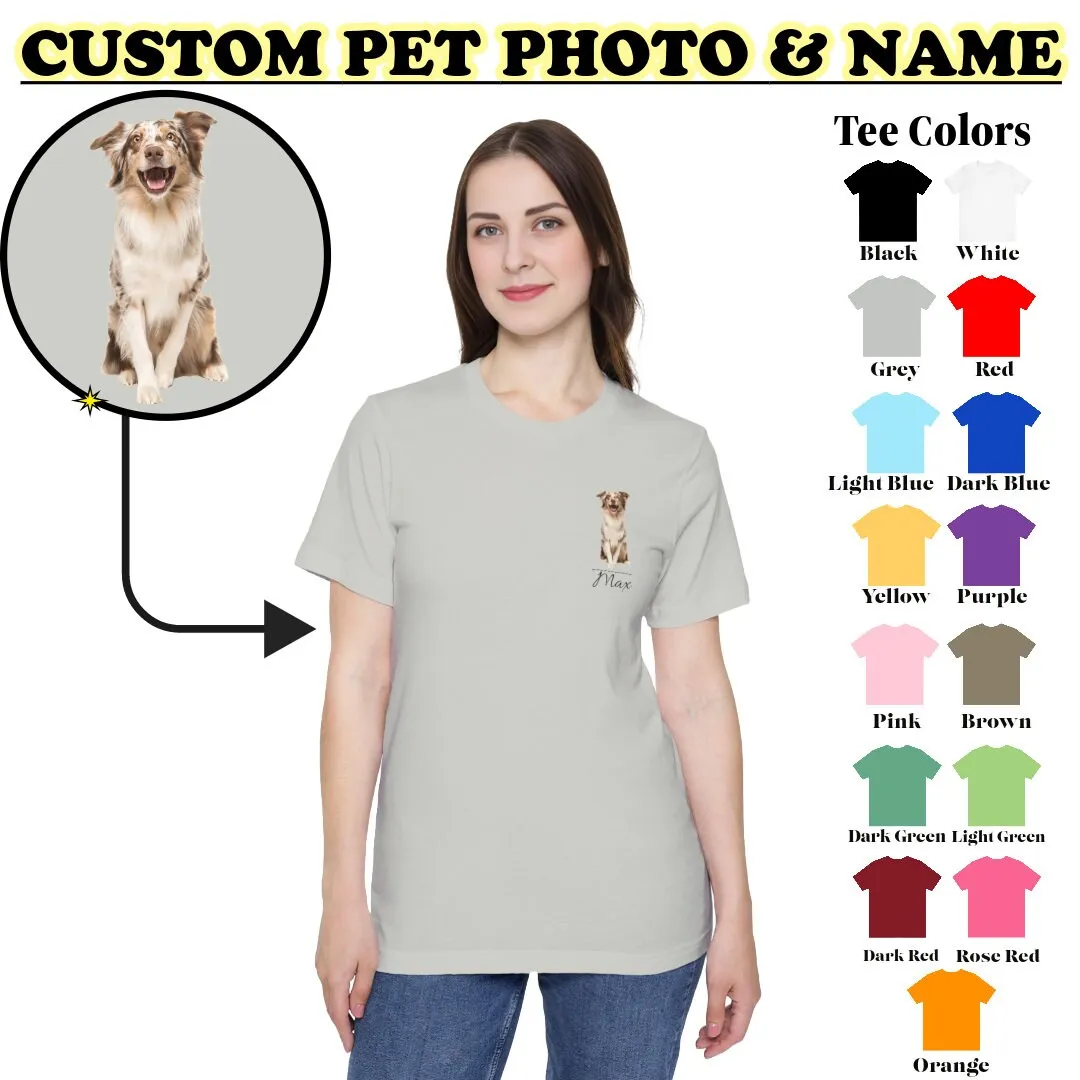 Custom Pet Dog Shirt Gift For Pet Dog Mom,  Portrait Pet T-Shirt For Dog lover