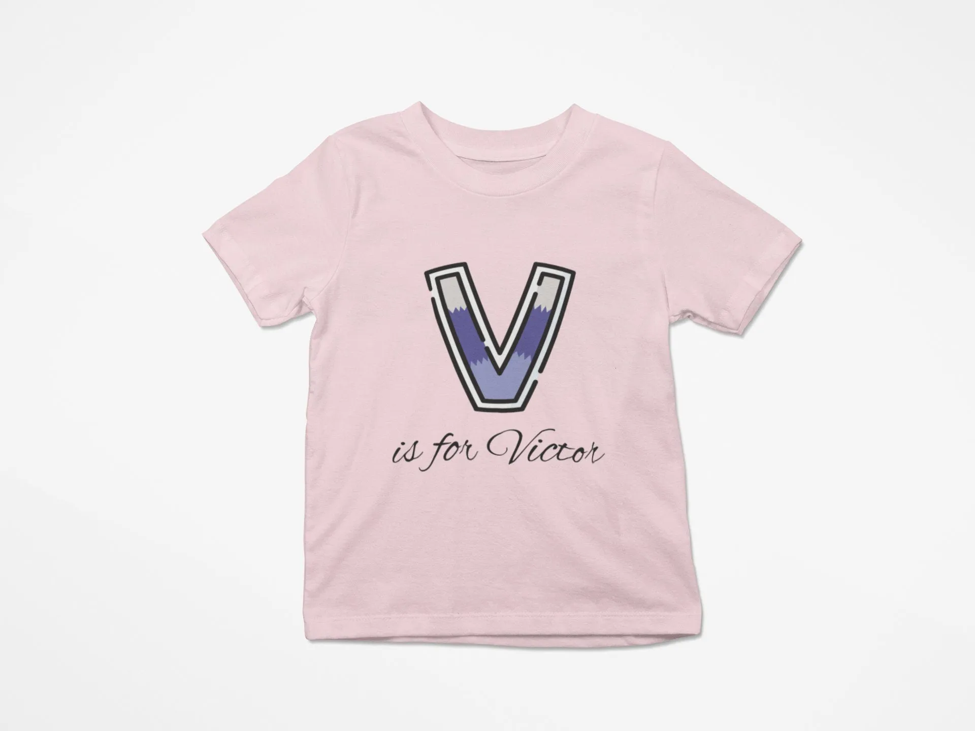 Custom Toddler Shirt Gift for Birthday Girl with Initials V Gift For Kids
