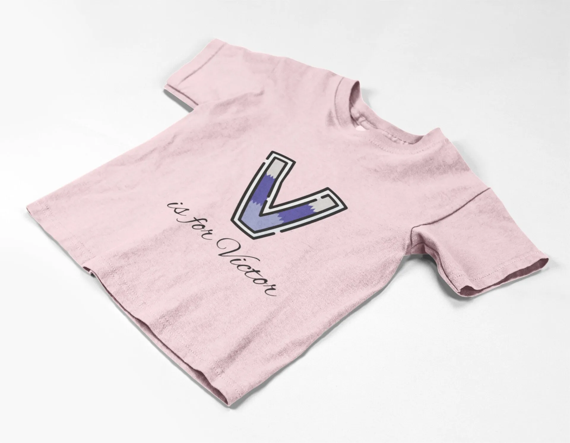 Custom Toddler Shirt Gift for Birthday Girl with Initials V Gift For Kids