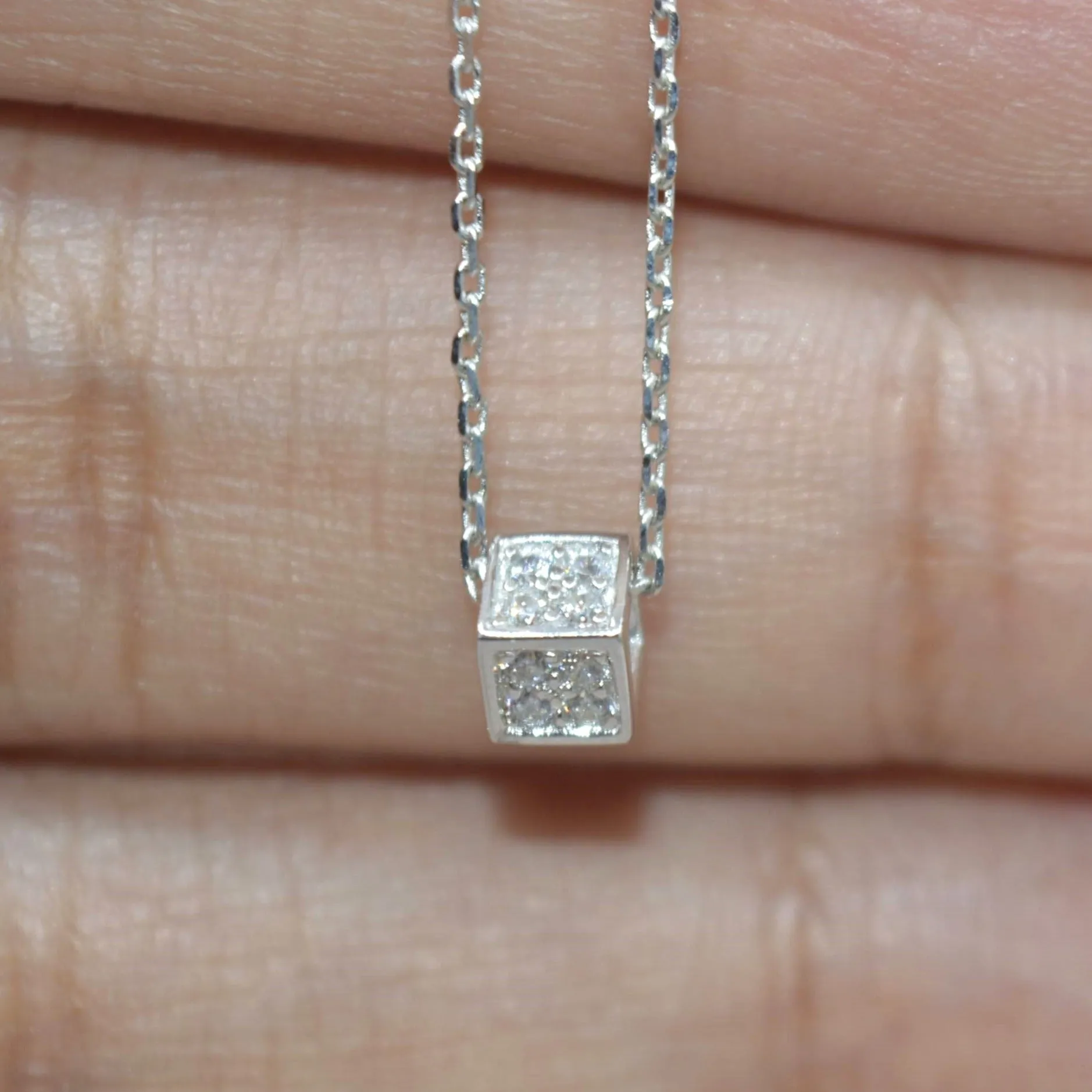 Dainty Square Pendant Necklace
