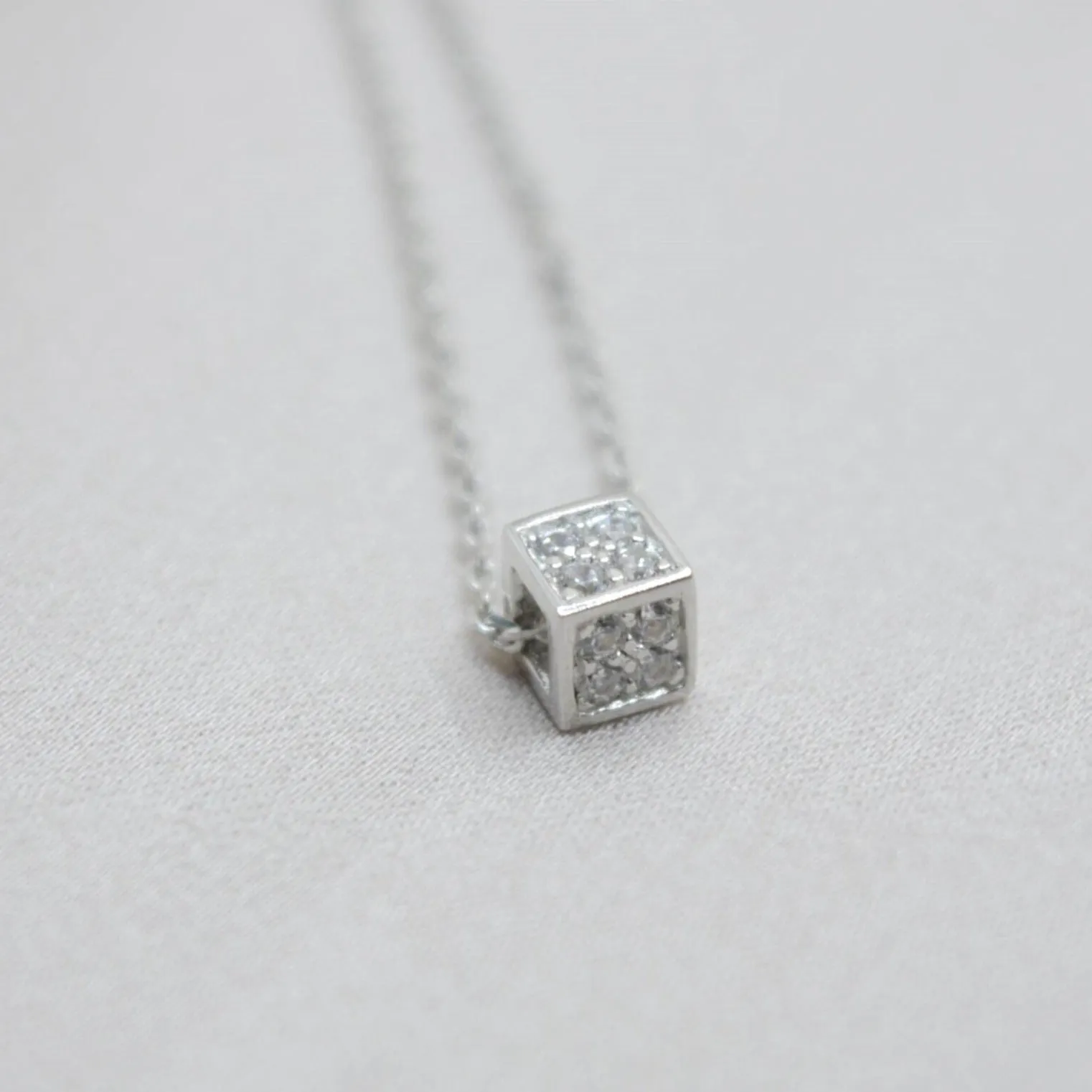 Dainty Square Pendant Necklace