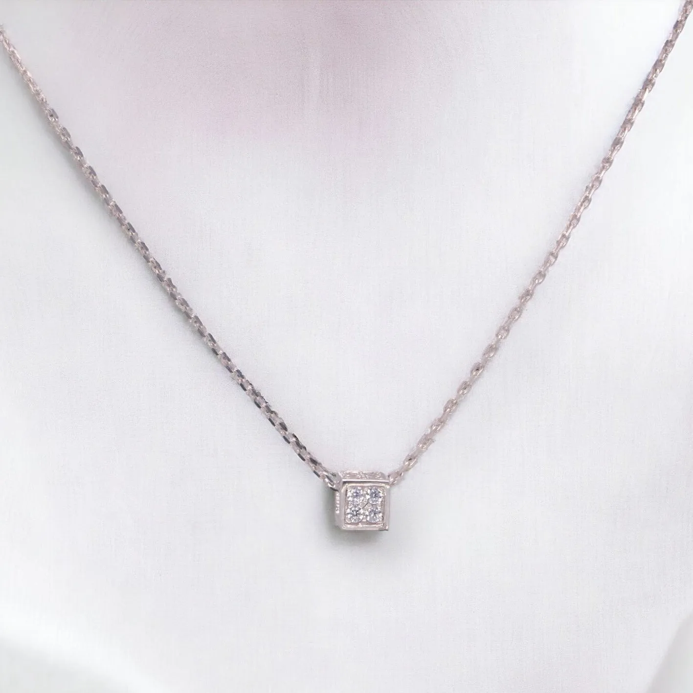 Dainty Square Pendant Necklace