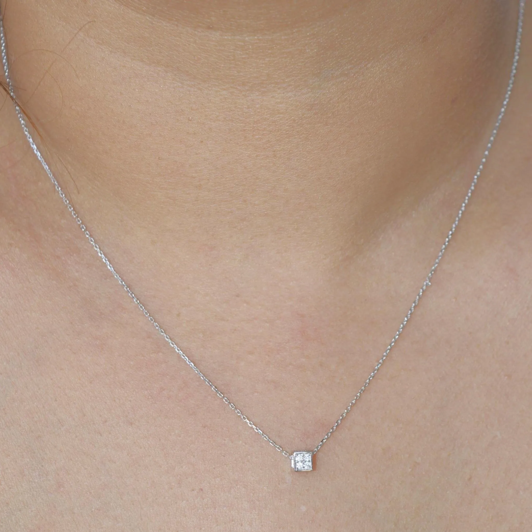 Dainty Square Pendant Necklace