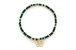 Dash Gold & Malachite Beaded Stretch Bracelet