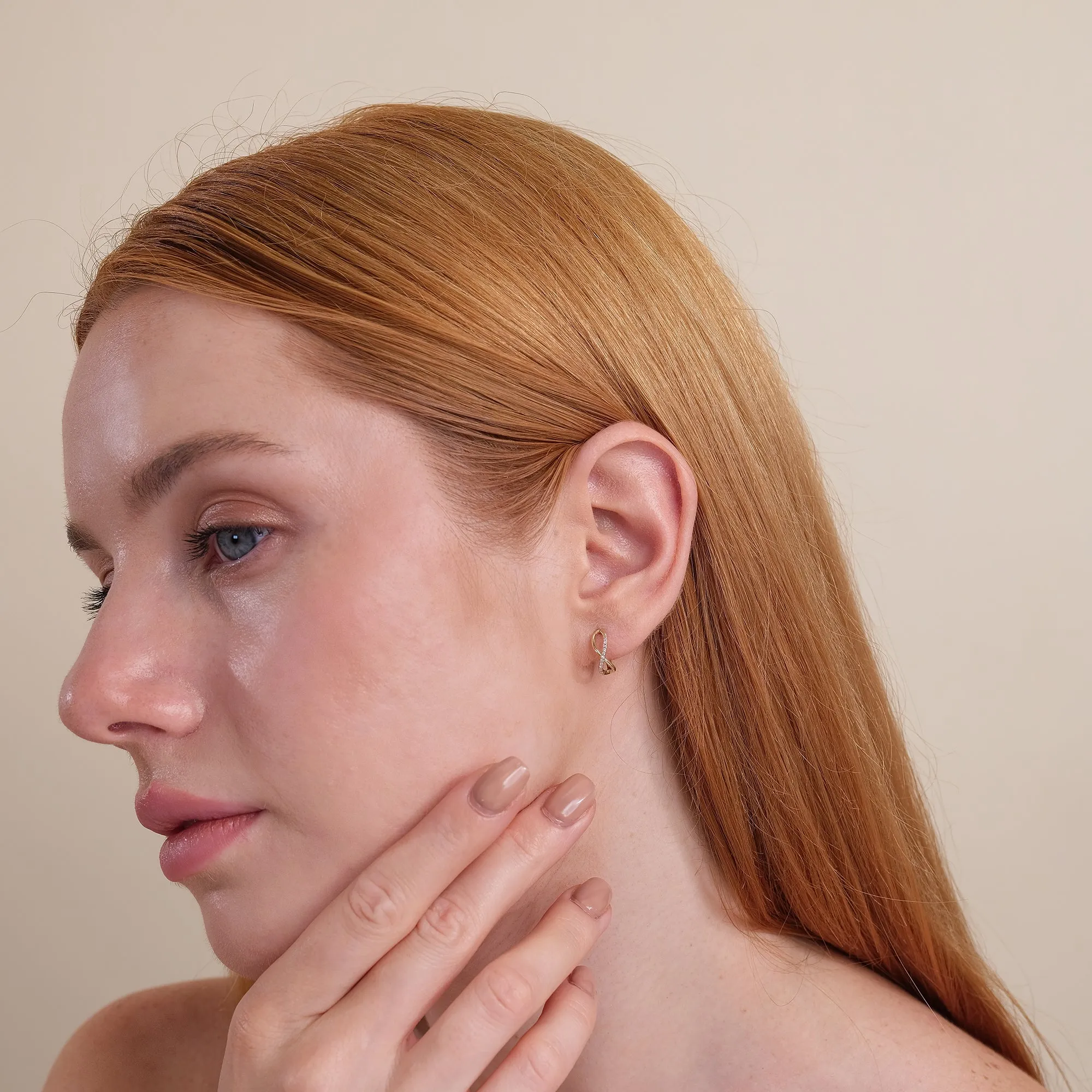 Diamond Infinity Hoop Earrings, Danica