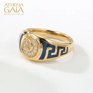 Eternal Greek Key & Spira Tapered Band Ring