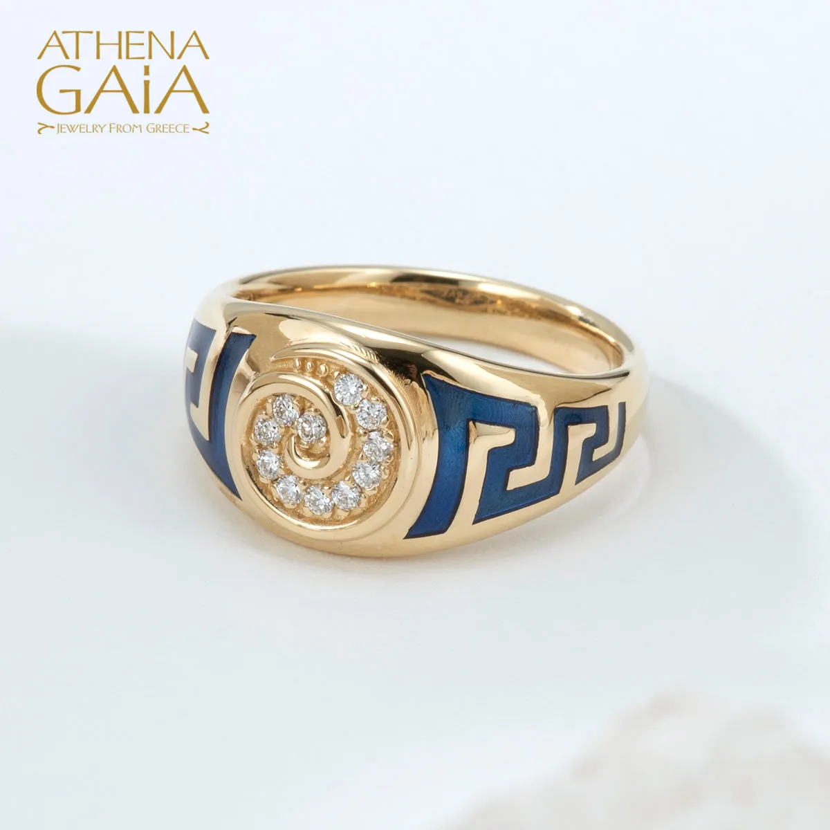 Eternal Greek Key & Spira Tapered Band Ring