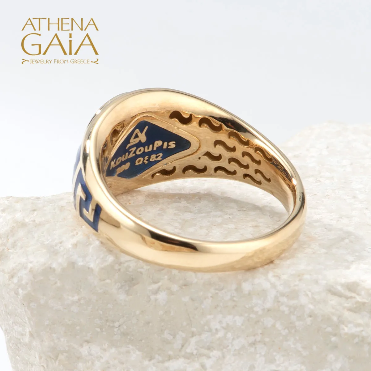 Eternal Greek Key & Spira Tapered Band Ring
