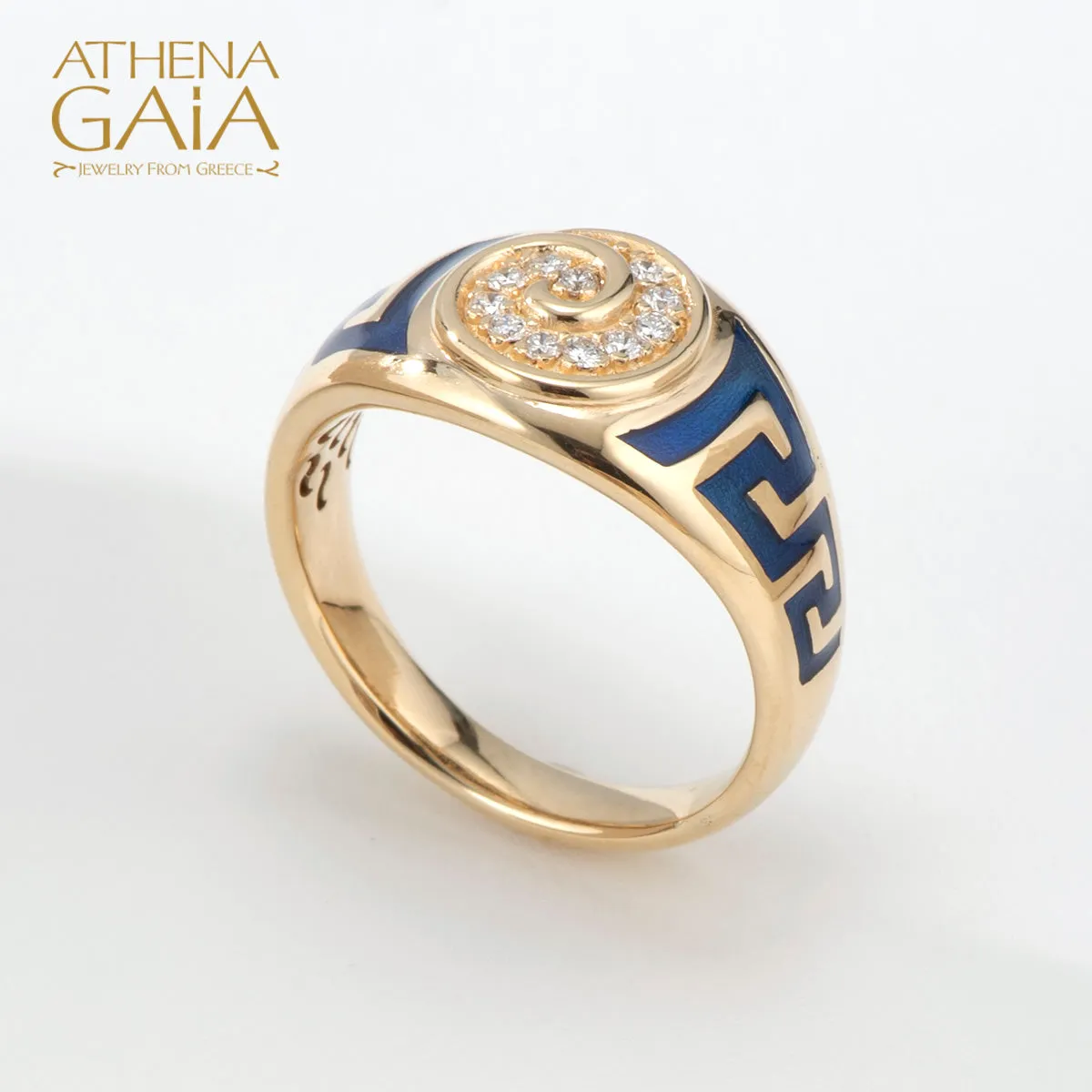 Eternal Greek Key & Spira Tapered Band Ring