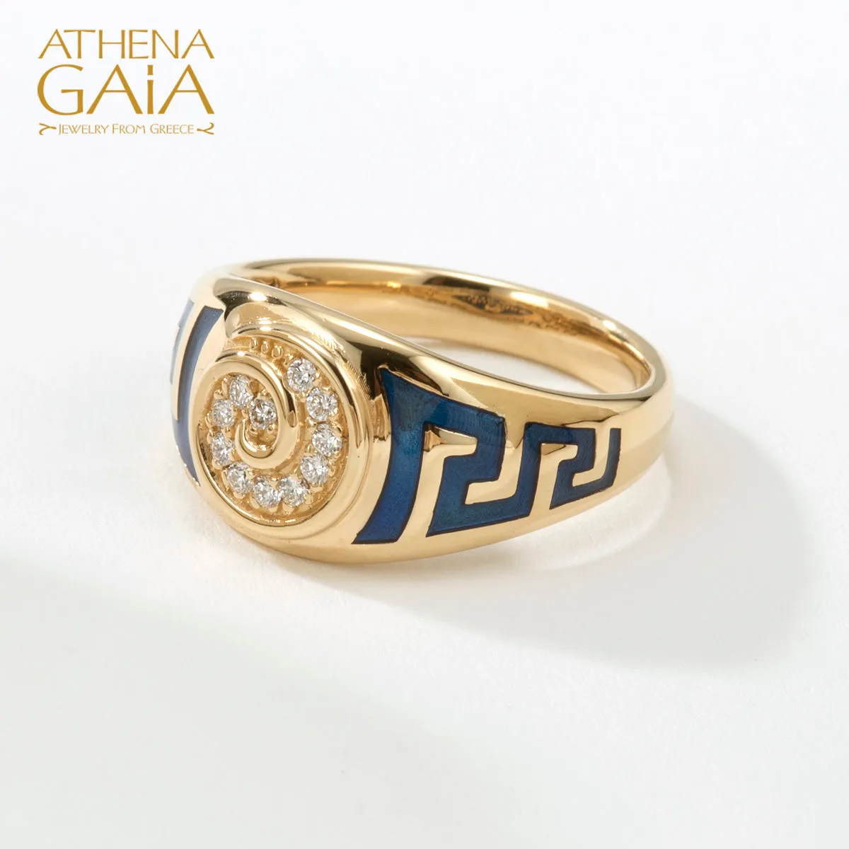 Eternal Greek Key & Spira Tapered Band Ring