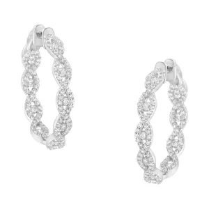 Eternal Love 10K White Gold Diamond Infinity Hoop Earrings (1.5 cttw, H-I Color, I1-I2 Clarity)