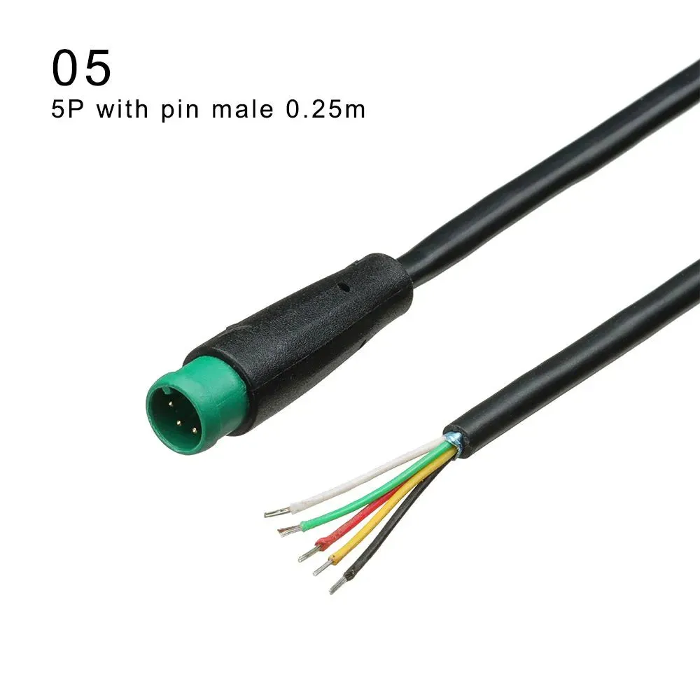 Extension cord Base Connector 2 3 4 5 6Pin 9mm Cable Waterproof Connector For Ebike Bafang Display Pin Optional Cable