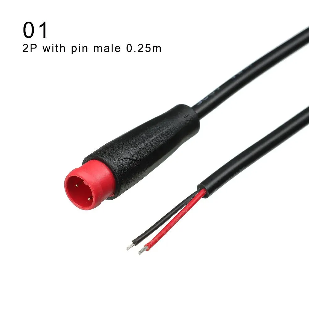 Extension cord Base Connector 2 3 4 5 6Pin 9mm Cable Waterproof Connector For Ebike Bafang Display Pin Optional Cable