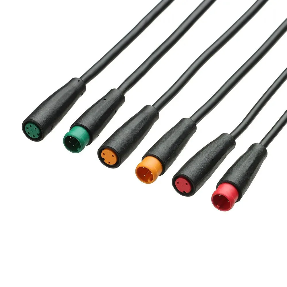 Extension cord Base Connector 2 3 4 5 6Pin 9mm Cable Waterproof Connector For Ebike Bafang Display Pin Optional Cable
