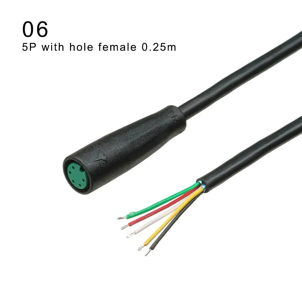 Extension cord Base Connector 2 3 4 5 6Pin 9mm Cable Waterproof Connector For Ebike Bafang Display Pin Optional Cable