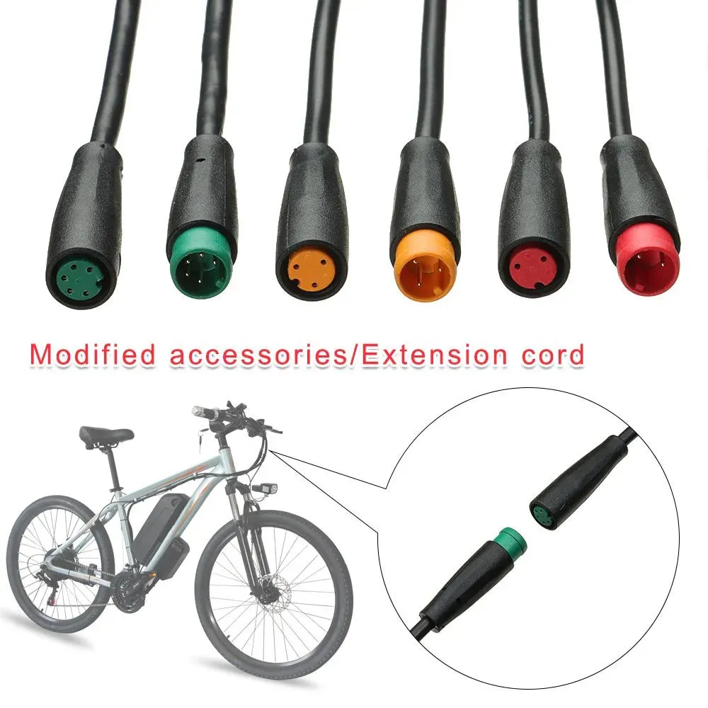Extension cord Base Connector 2 3 4 5 6Pin 9mm Cable Waterproof Connector For Ebike Bafang Display Pin Optional Cable