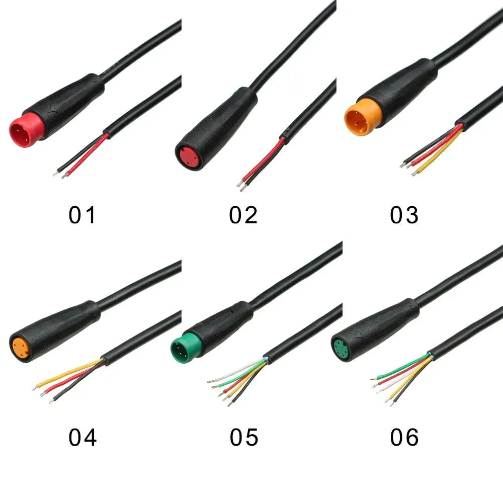 Extension cord Base Connector 2 3 4 5 6Pin 9mm Cable Waterproof Connector For Ebike Bafang Display Pin Optional Cable
