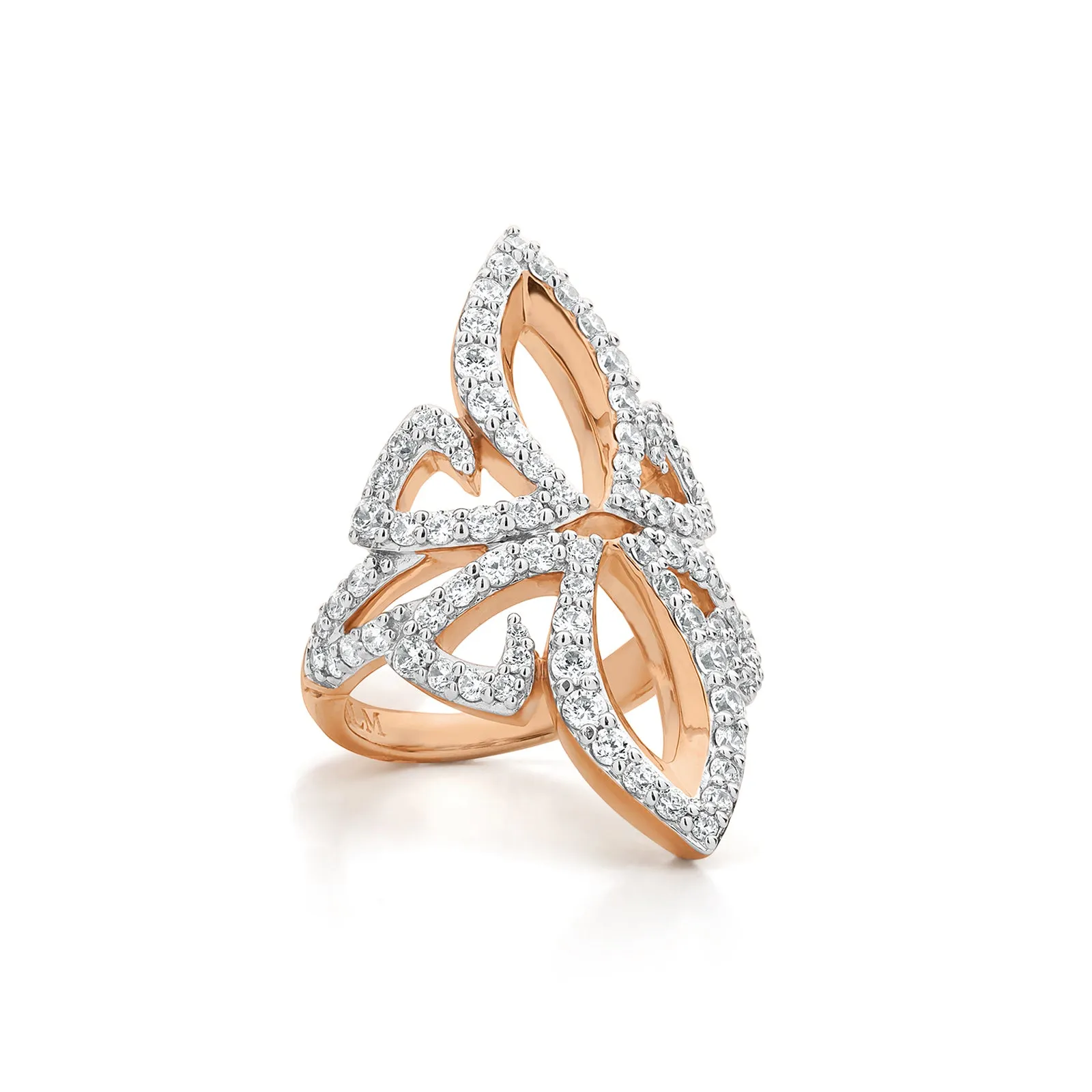 Gala Pavé Ring - 18K Rose Gold Vermeil   CZ Blanc