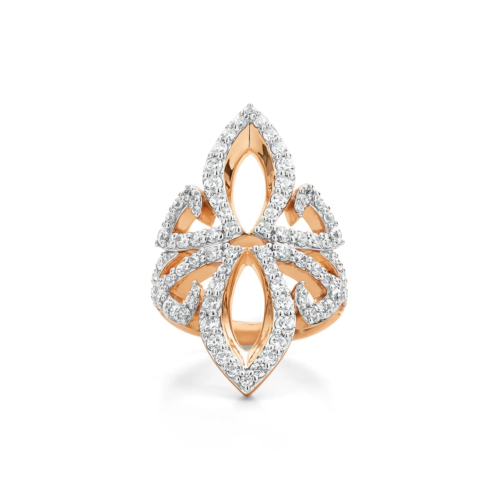 Gala Pavé Ring - 18K Rose Gold Vermeil   CZ Blanc