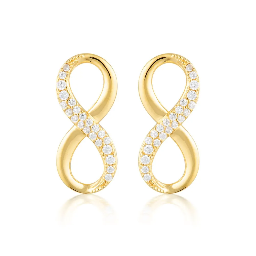 Georgini Gold Plated Sterling SilverZirconia Forever Infinity Earrings