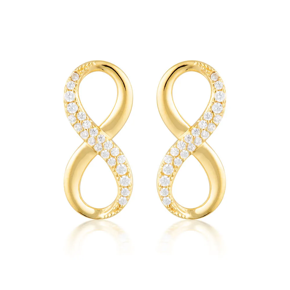 Georgini Gold Plated Sterling SilverZirconia Forever Infinity Earrings