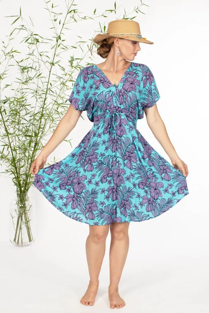 Goddess Short Dress - Aqua