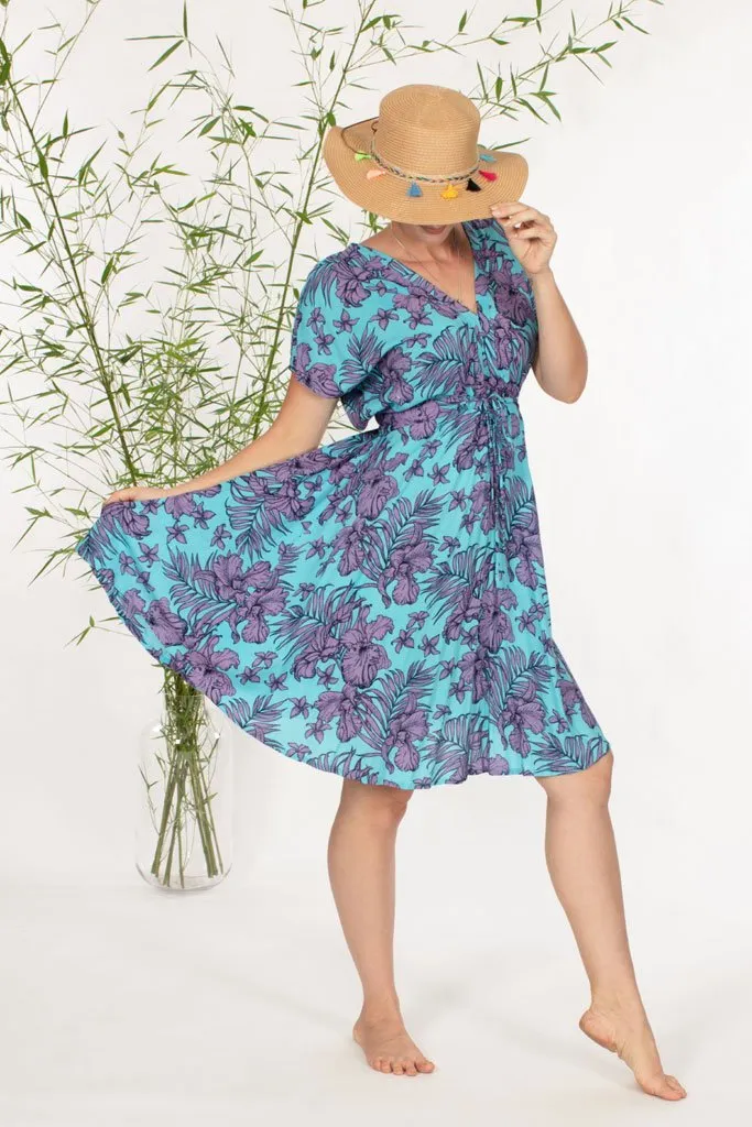 Goddess Short Dress - Aqua