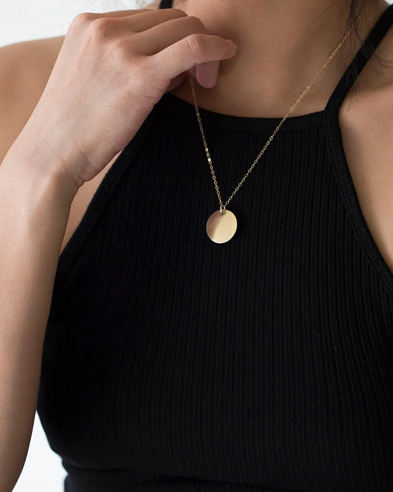 Handwriting Disc Necklace