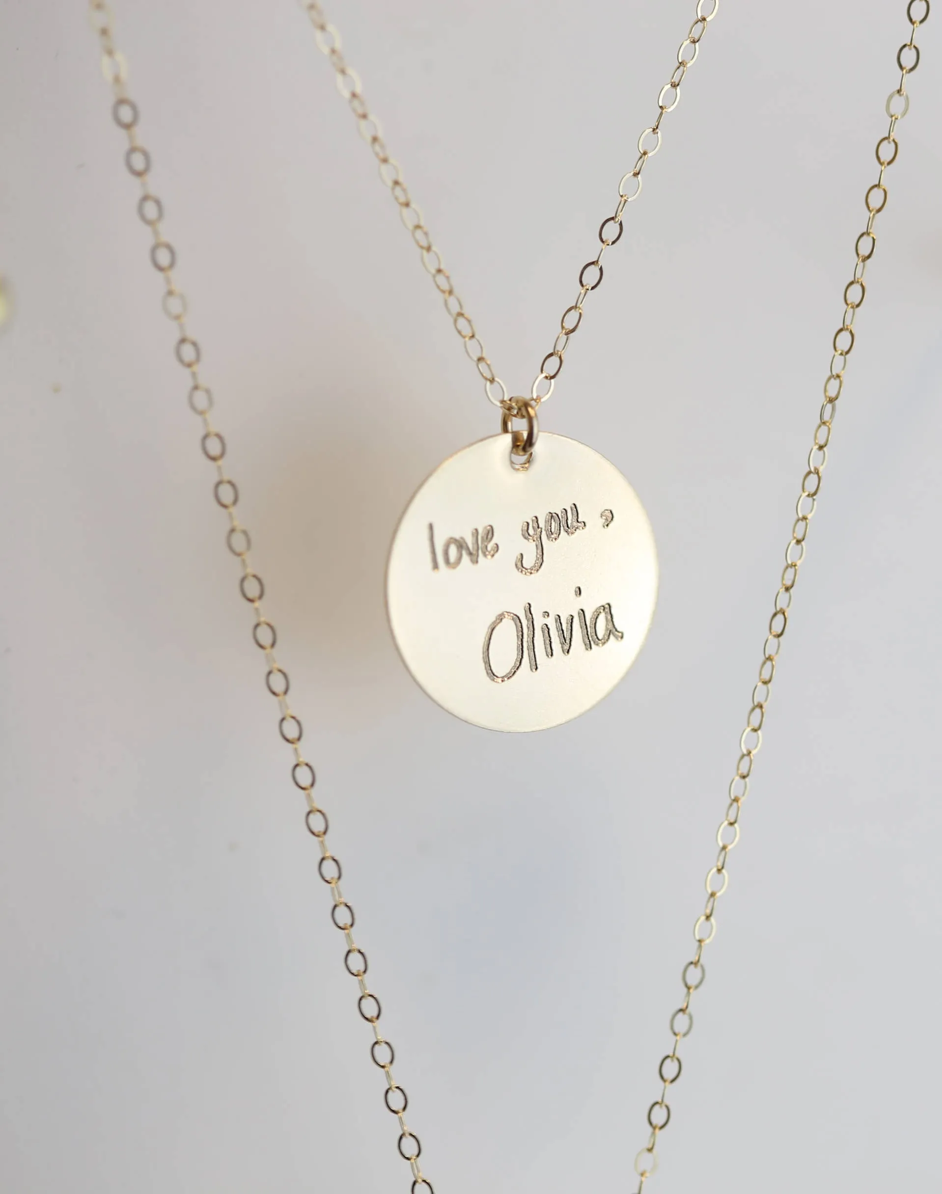 Handwriting Disc Necklace