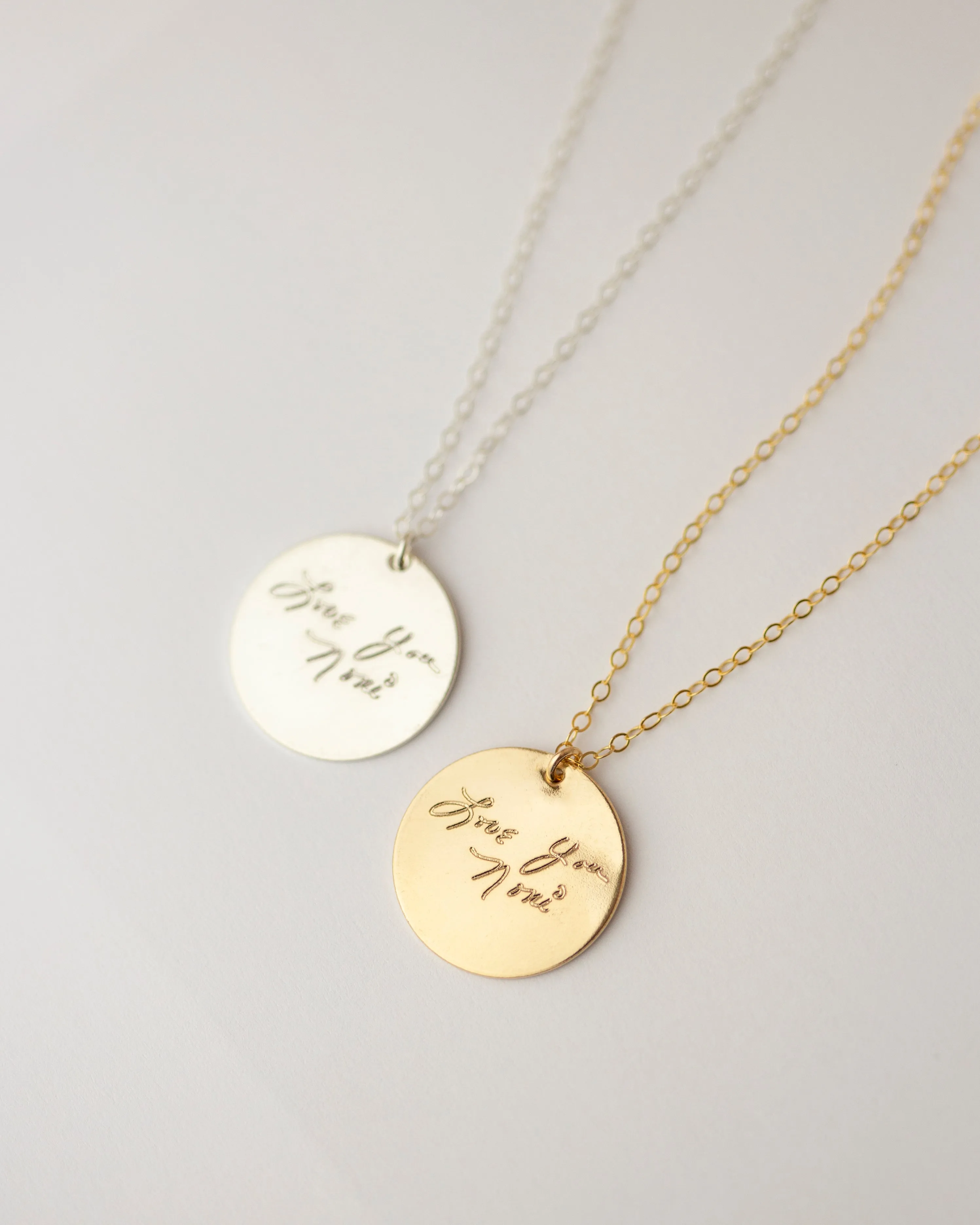 Handwriting Disc Necklace