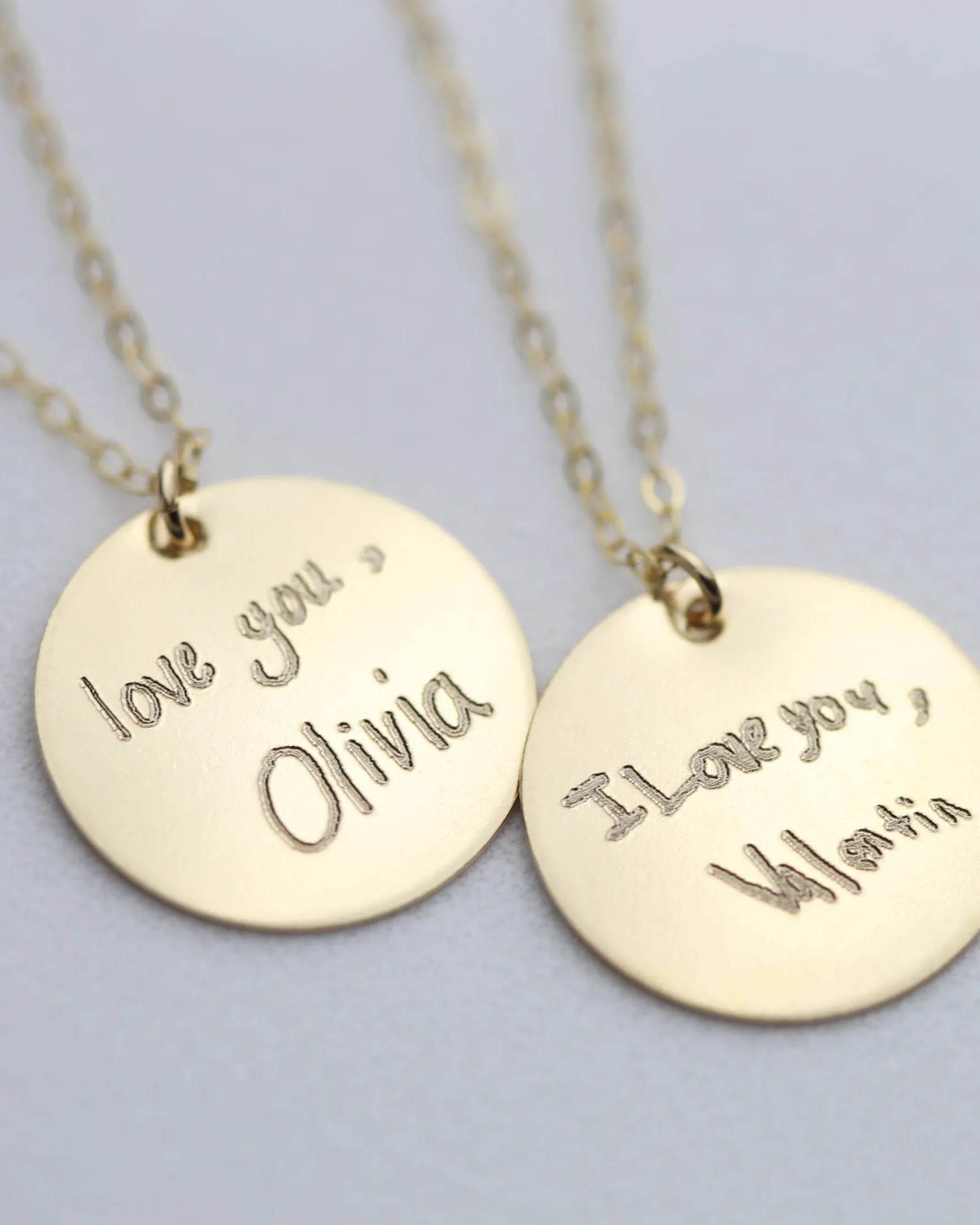 Handwriting Disc Necklace