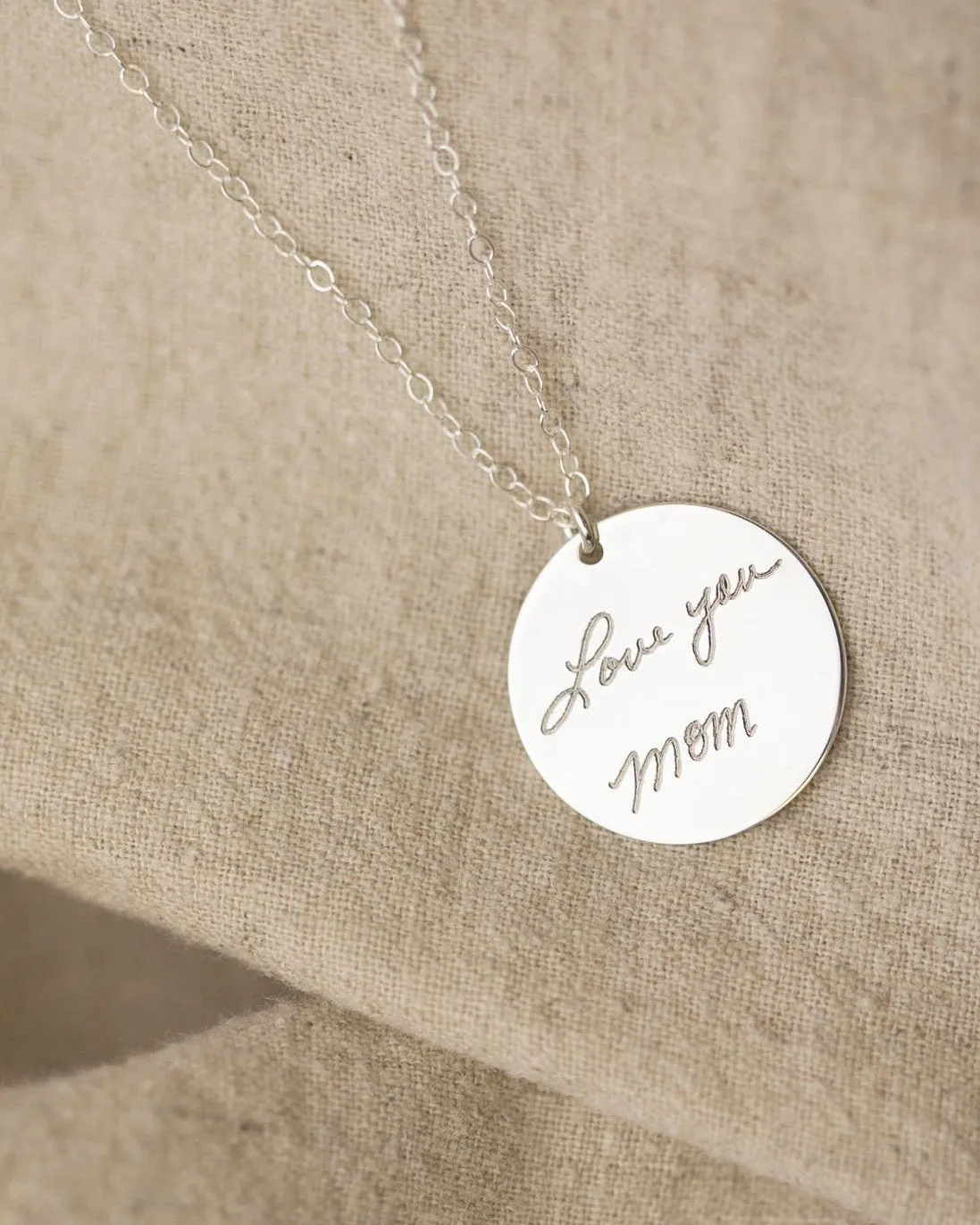 Handwriting Disc Necklace