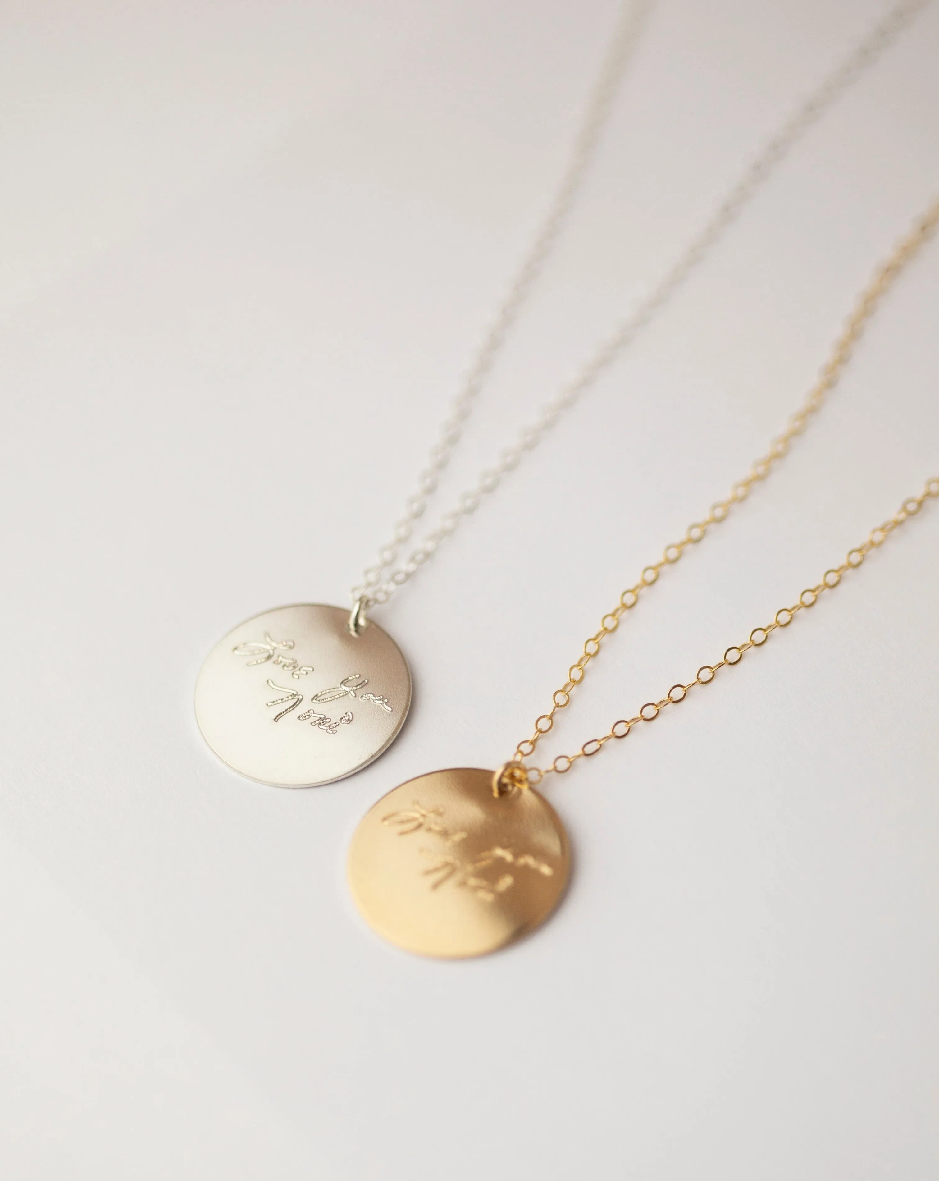 Handwriting Disc Necklace
