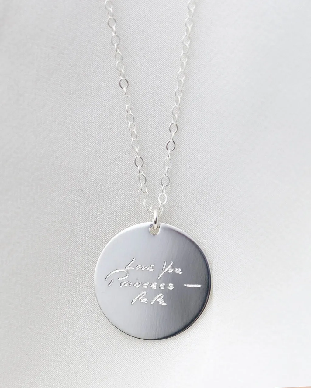 Handwriting Disc Necklace