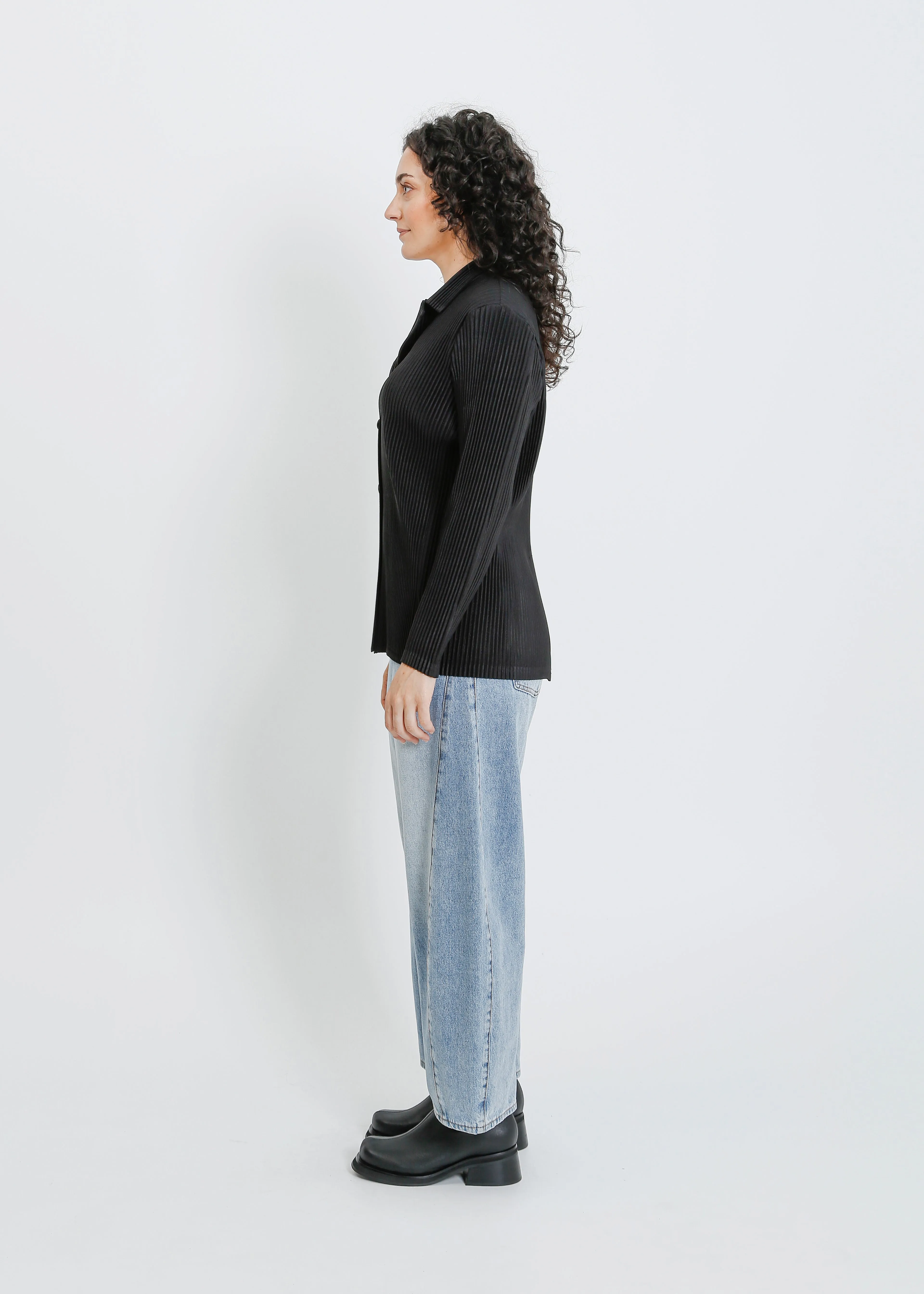 HARRIET PLEAT BLAZER / BLACK