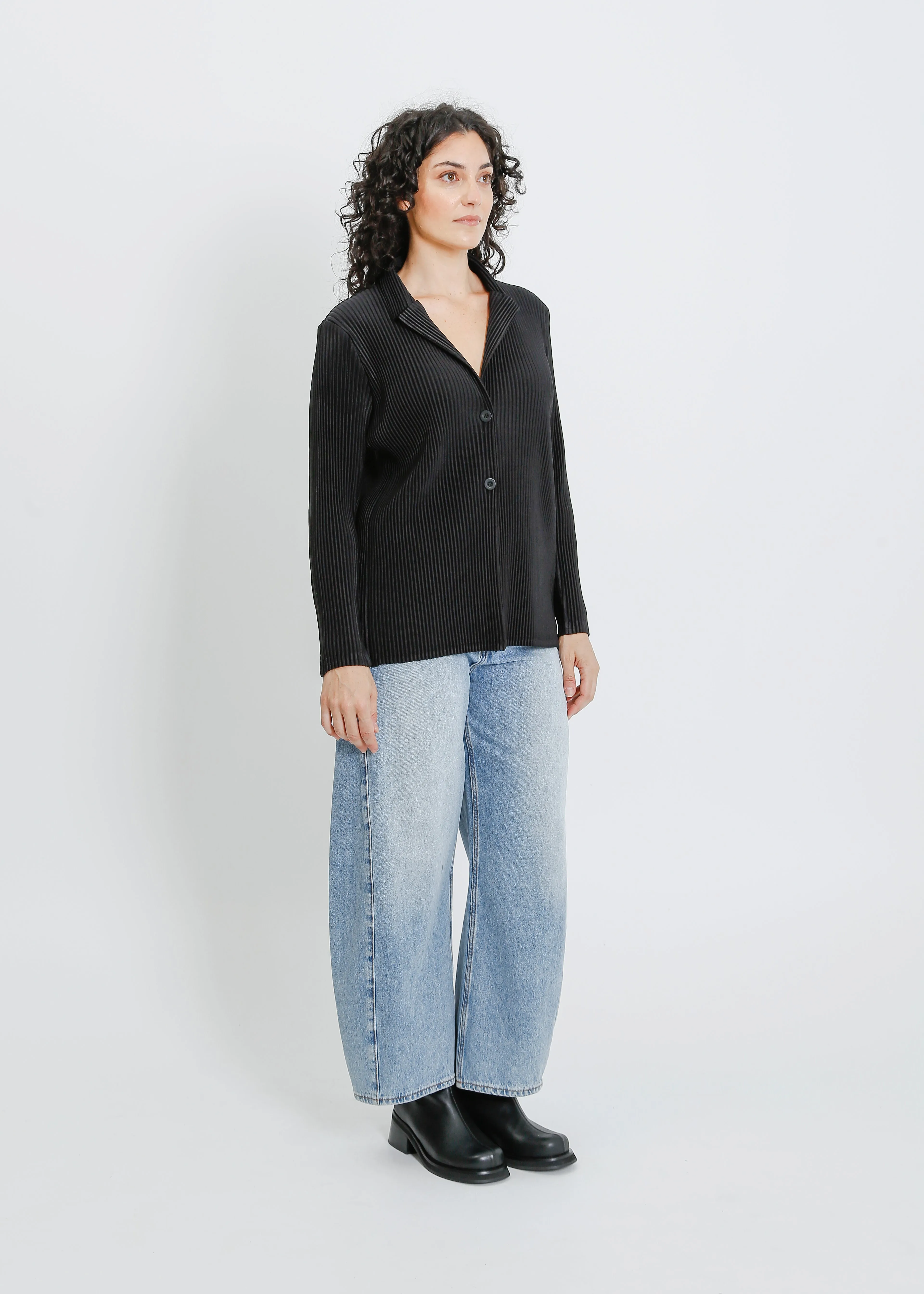 HARRIET PLEAT BLAZER / BLACK