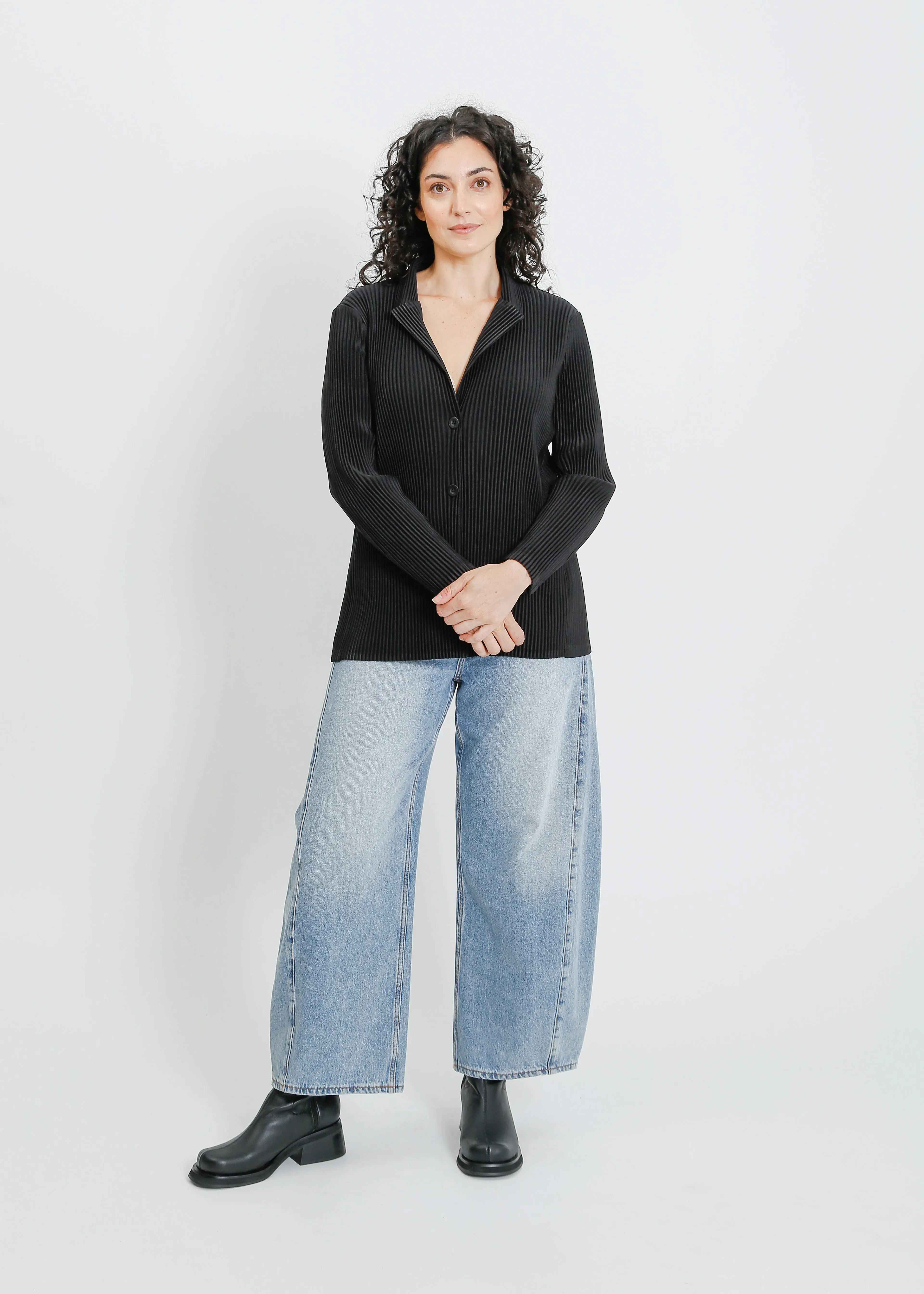 HARRIET PLEAT BLAZER / BLACK