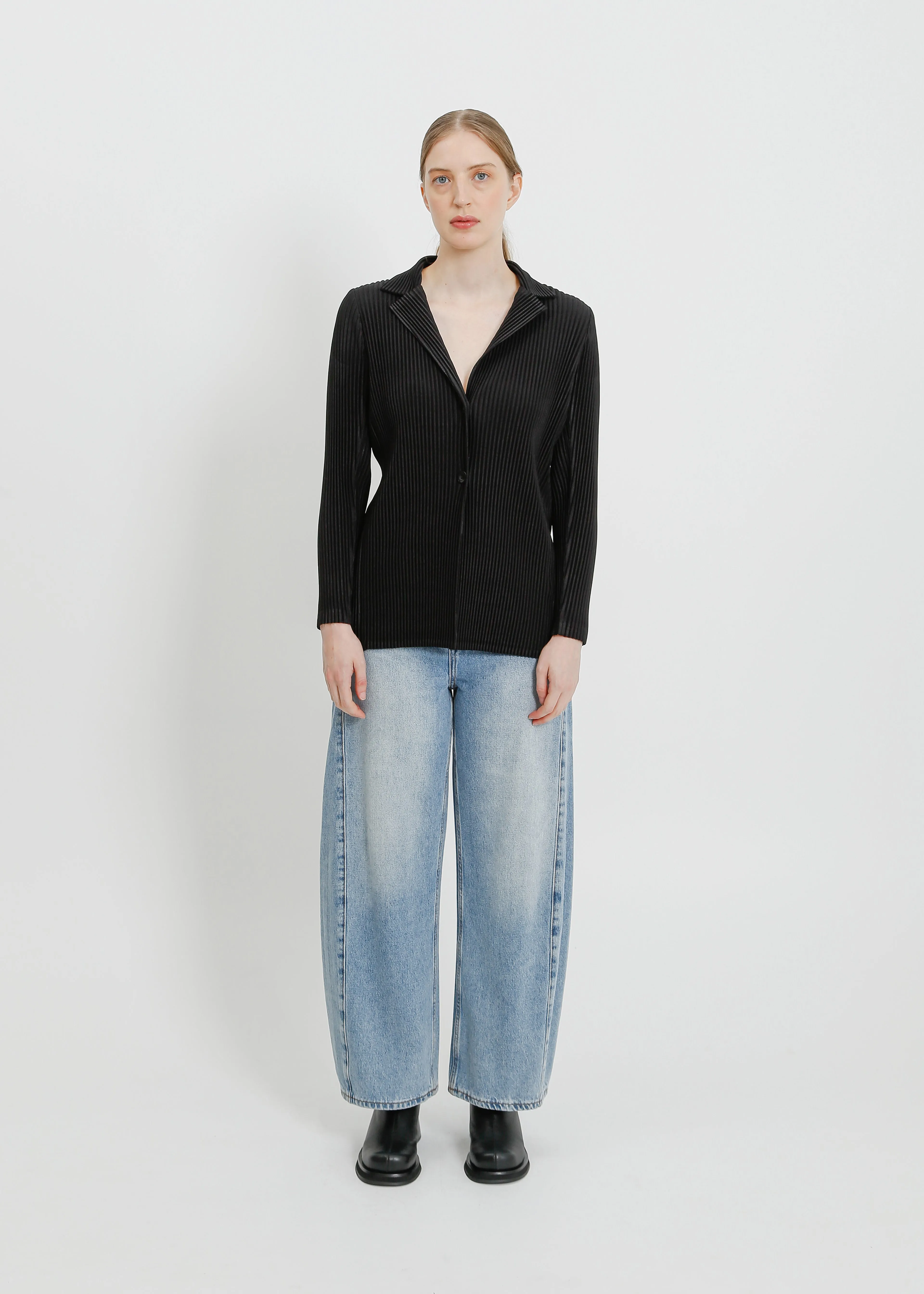 HARRIET PLEAT BLAZER / BLACK