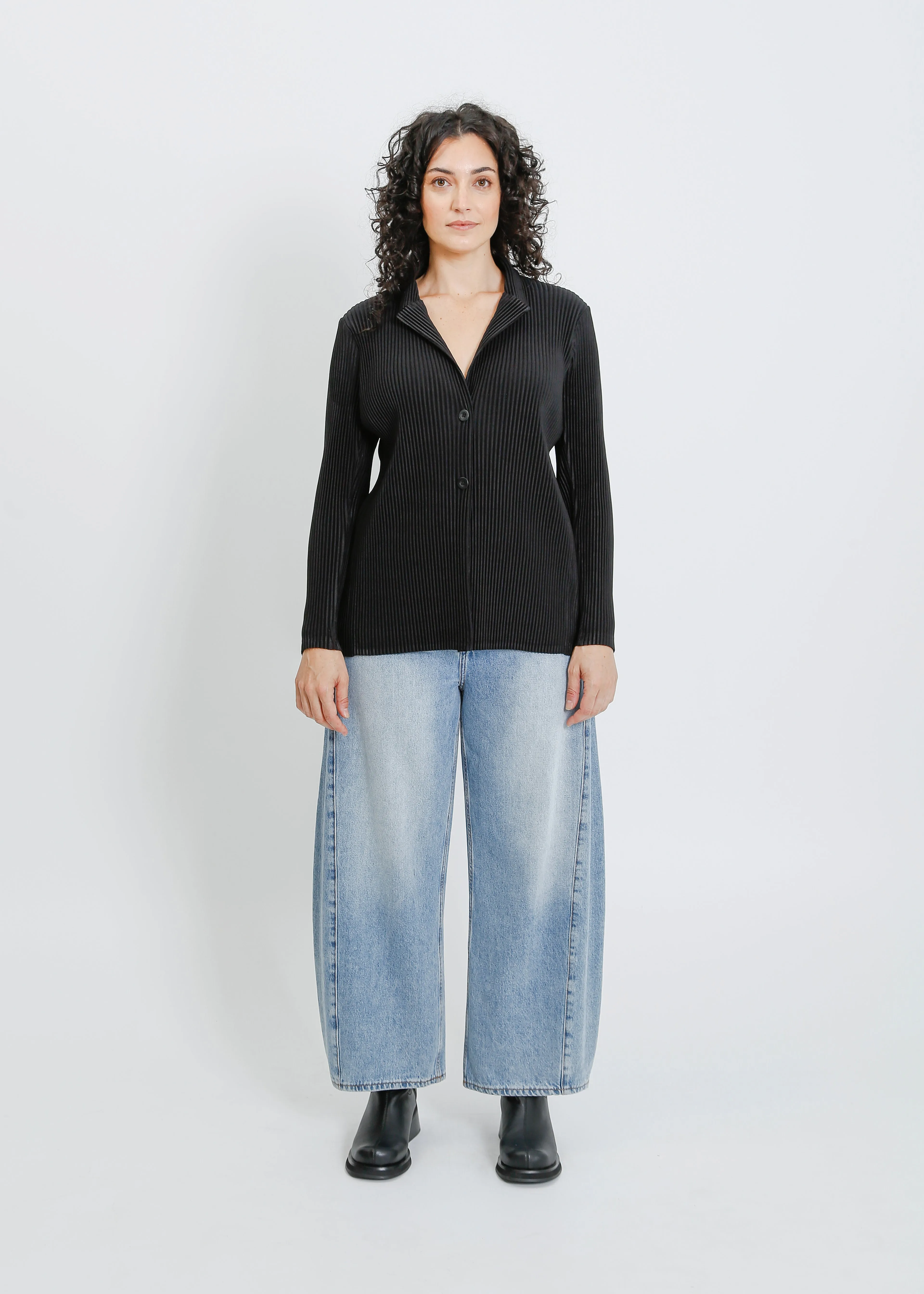 HARRIET PLEAT BLAZER / BLACK
