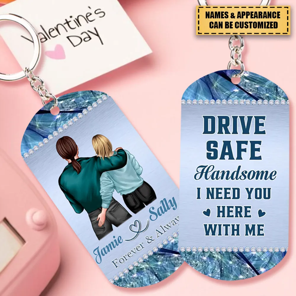 I Met You l Liked You- Personalized Stainless Steel Keychain, Valentine's Day Gift Idea For Couple