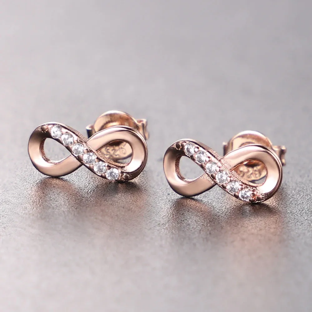 Infinity Sterling Silver Stud Earrings