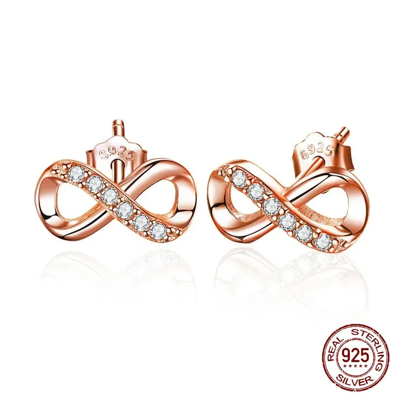 Infinity Sterling Silver Stud Earrings