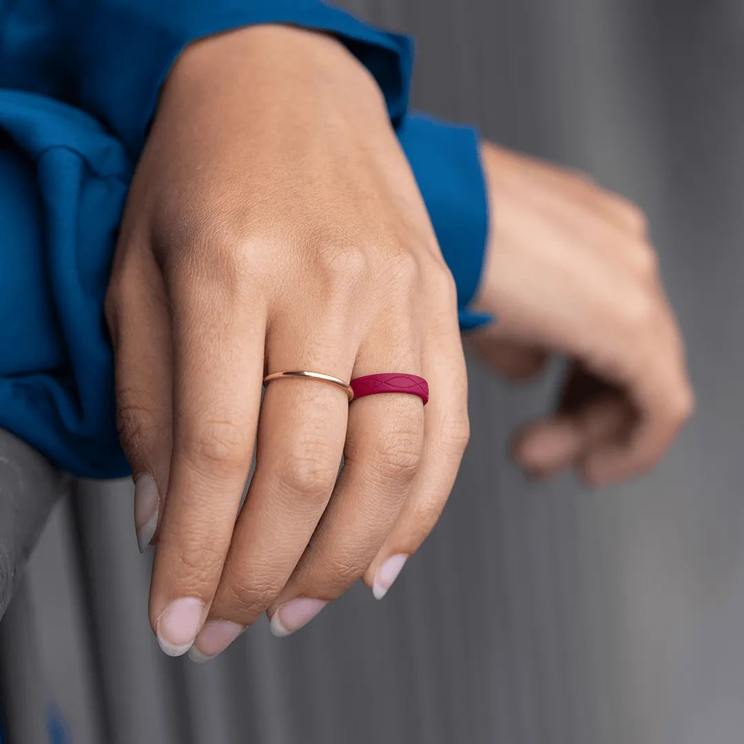 Infinity Thin Silicone Ring - Oxblood