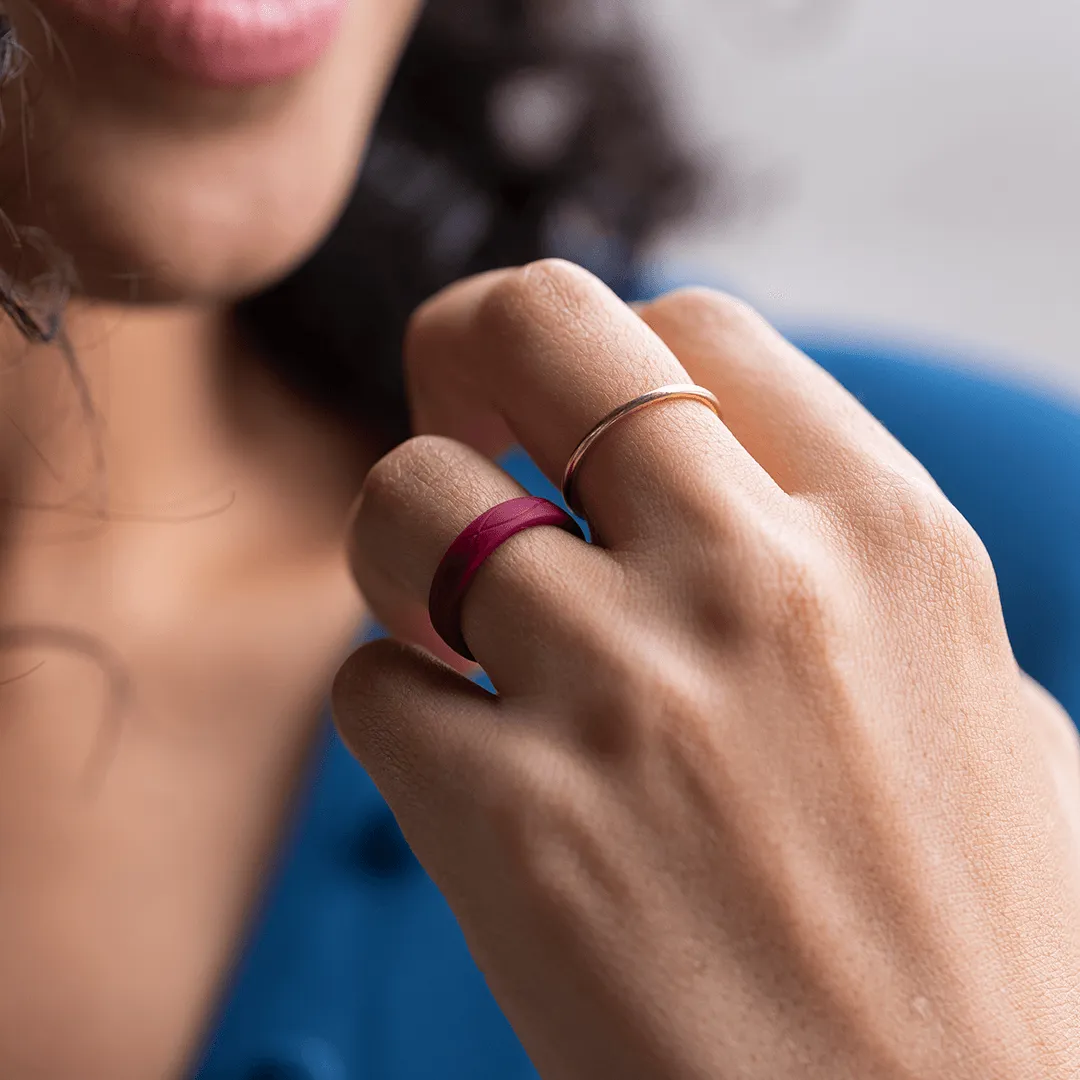 Infinity Thin Silicone Ring - Oxblood