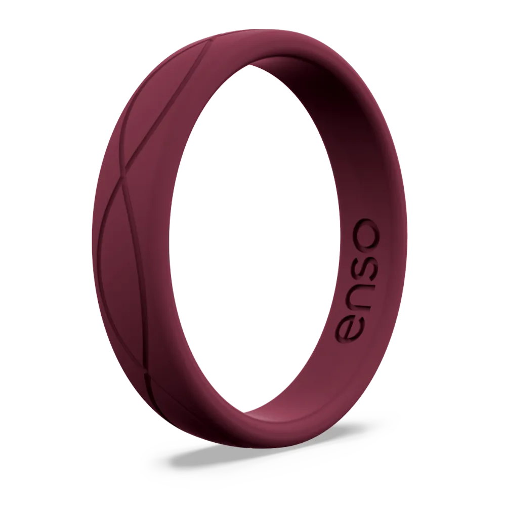 Infinity Thin Silicone Ring - Oxblood