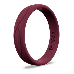 Infinity Thin Silicone Ring - Oxblood