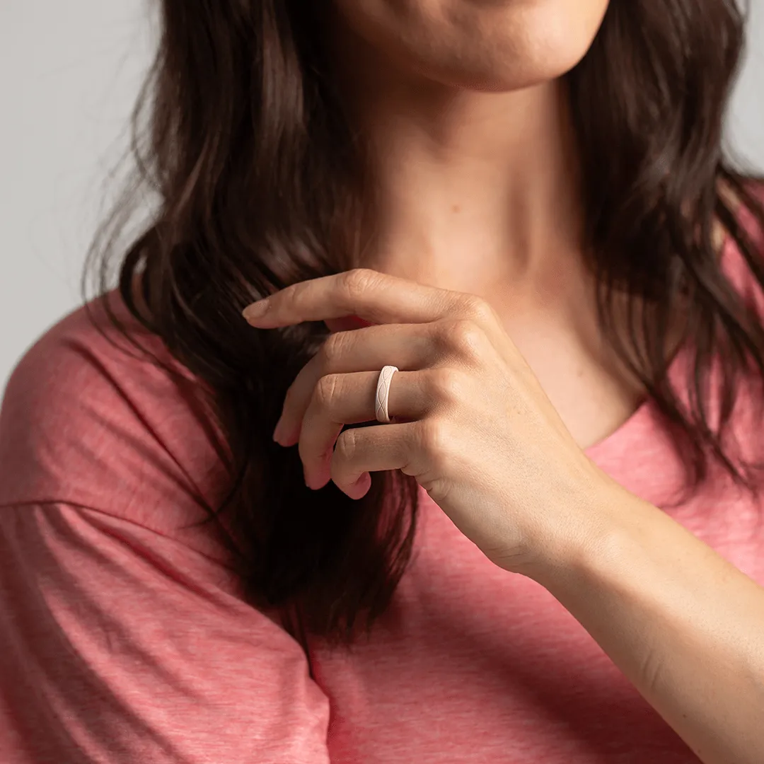 Infinity Thin Silicone Ring - Pink Sand