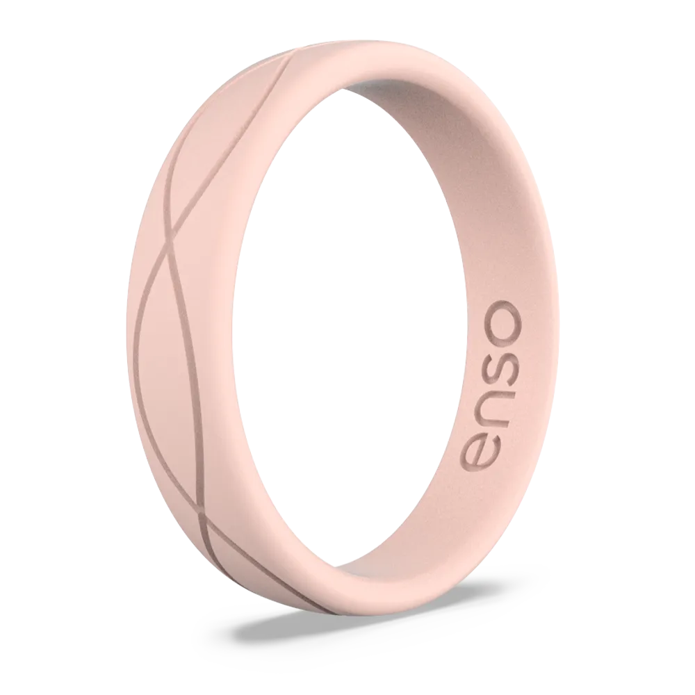 Infinity Thin Silicone Ring - Pink Sand