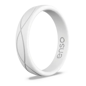 Infinity Thin Silicone Ring - White